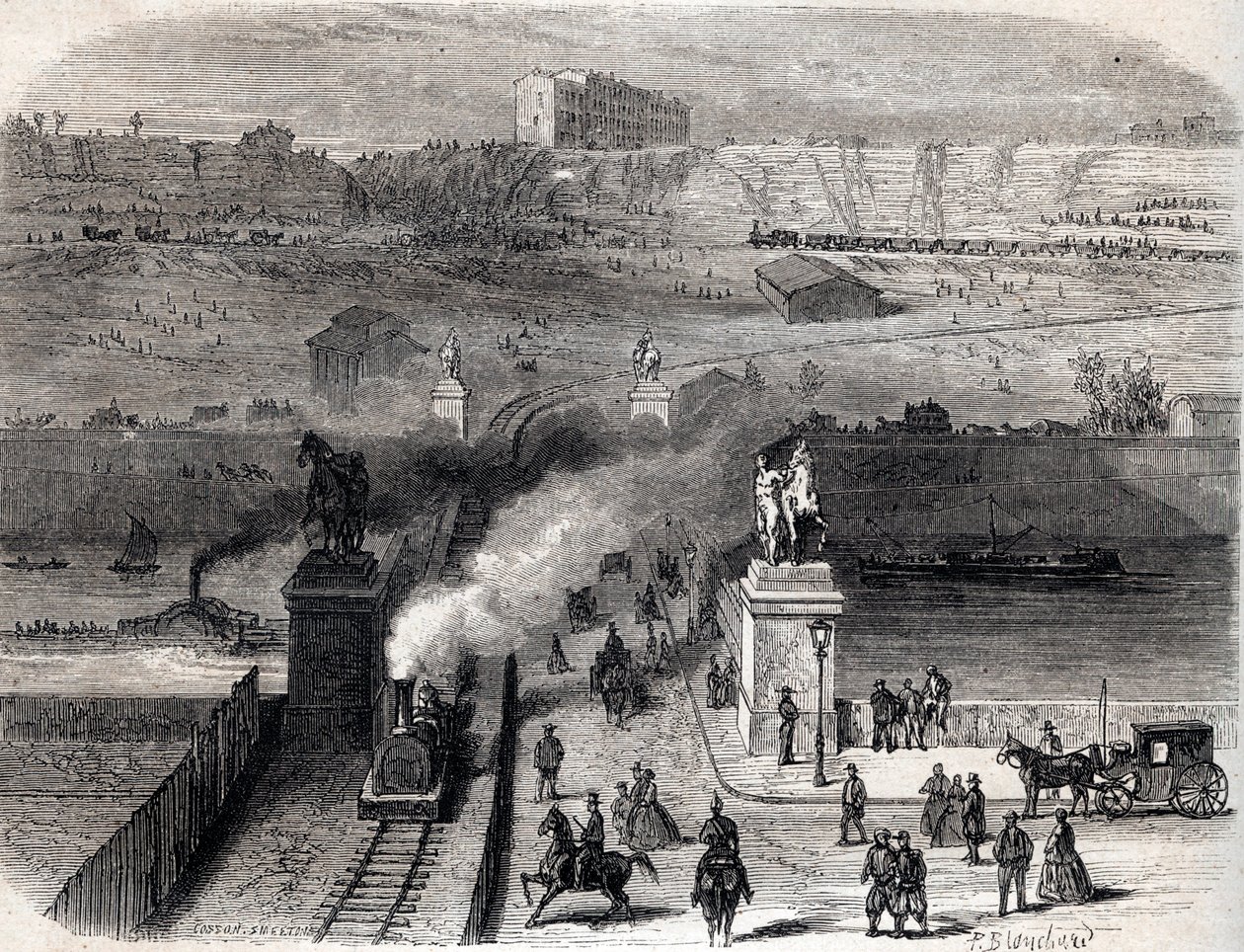 Demolición del Trocadero en París en 1866 de Unknown artist