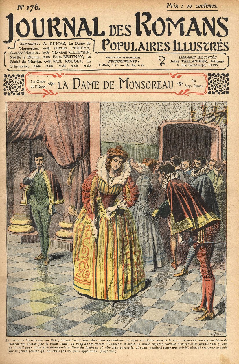 Diana, reconocida como la Condesa de Monsoreau, fue presentada a la corte. Ilustración de 