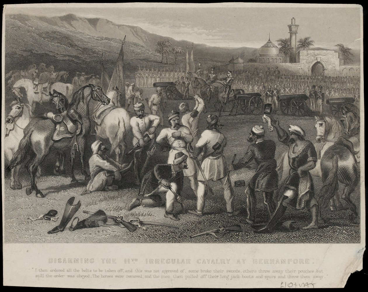 Desarme del 11º Regimiento de Caballería Regular en Berhampore de Unknown artist
