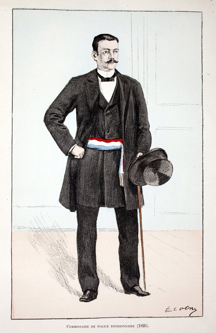 Comisario de Policía Divisional (1896). Ilustración de “Histoire du corps des gardiens de la paix” de Unknown artist
