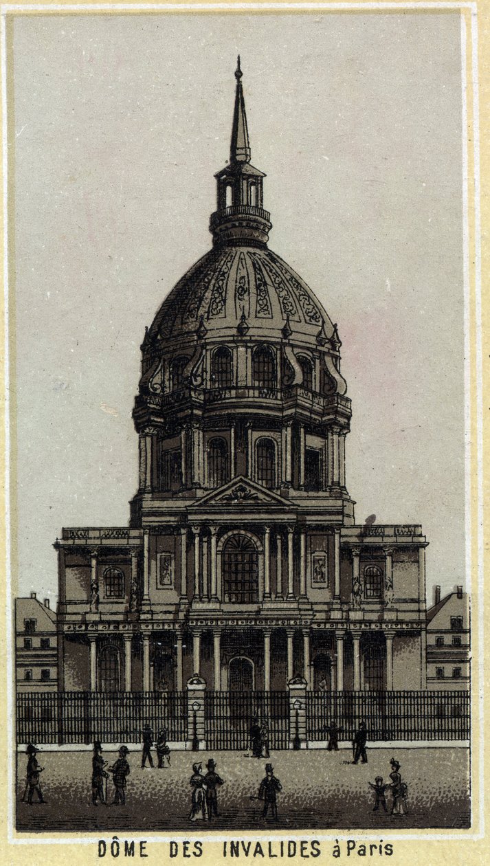 Cúpula de los Inválidos en París. Cromolitografía de finales del siglo XIX de Unknown artist