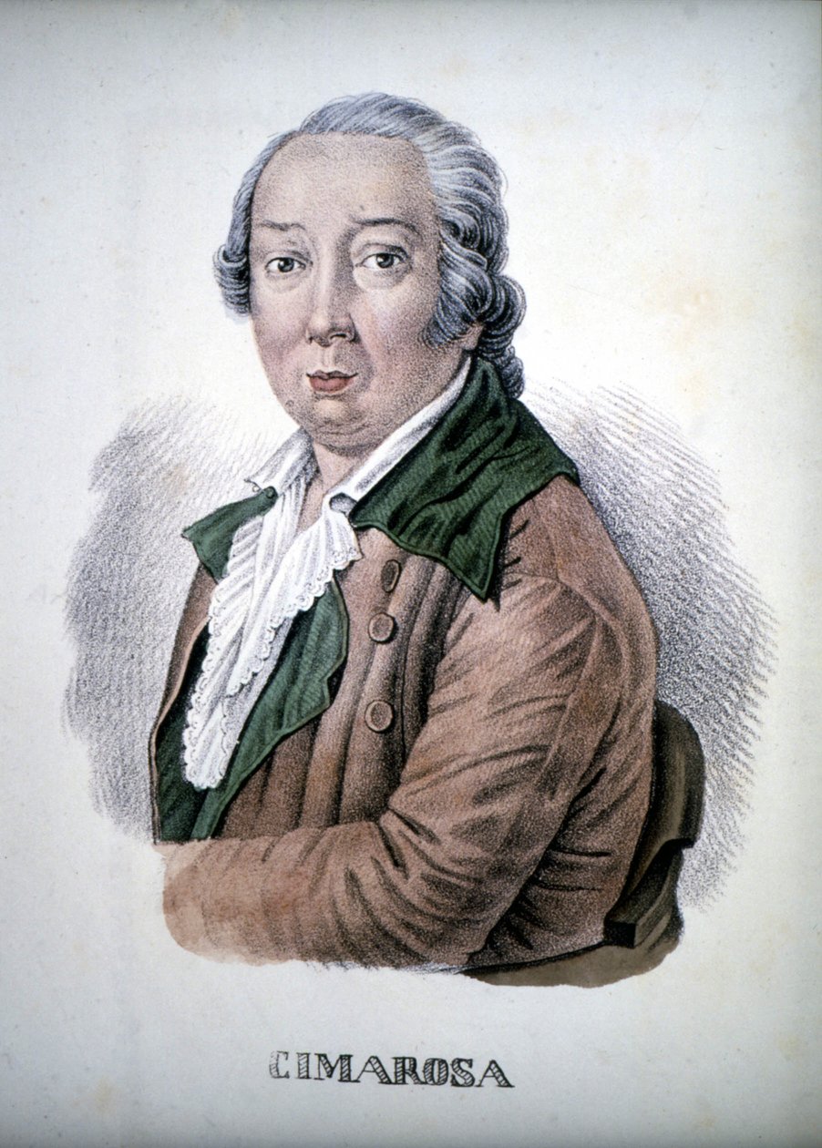 Domenico Cimarosa (1749-1801), grabado en color del siglo XIX de Unknown artist
