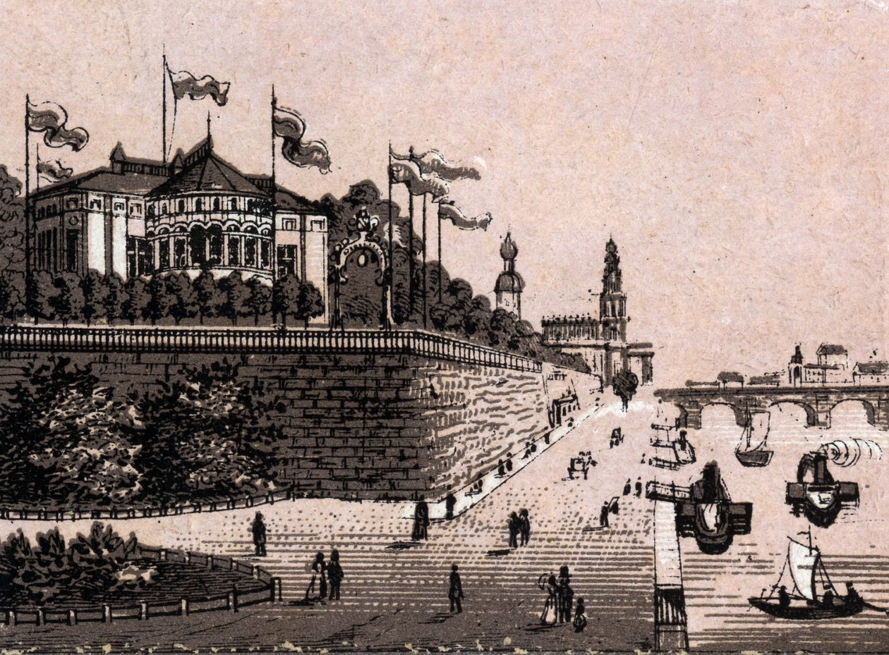 Dresde, Alemania: vista del Belvedere. en "El mundo ilustra 168 vistas" Sin fecha (finales del siglo XIX) de Unknown artist