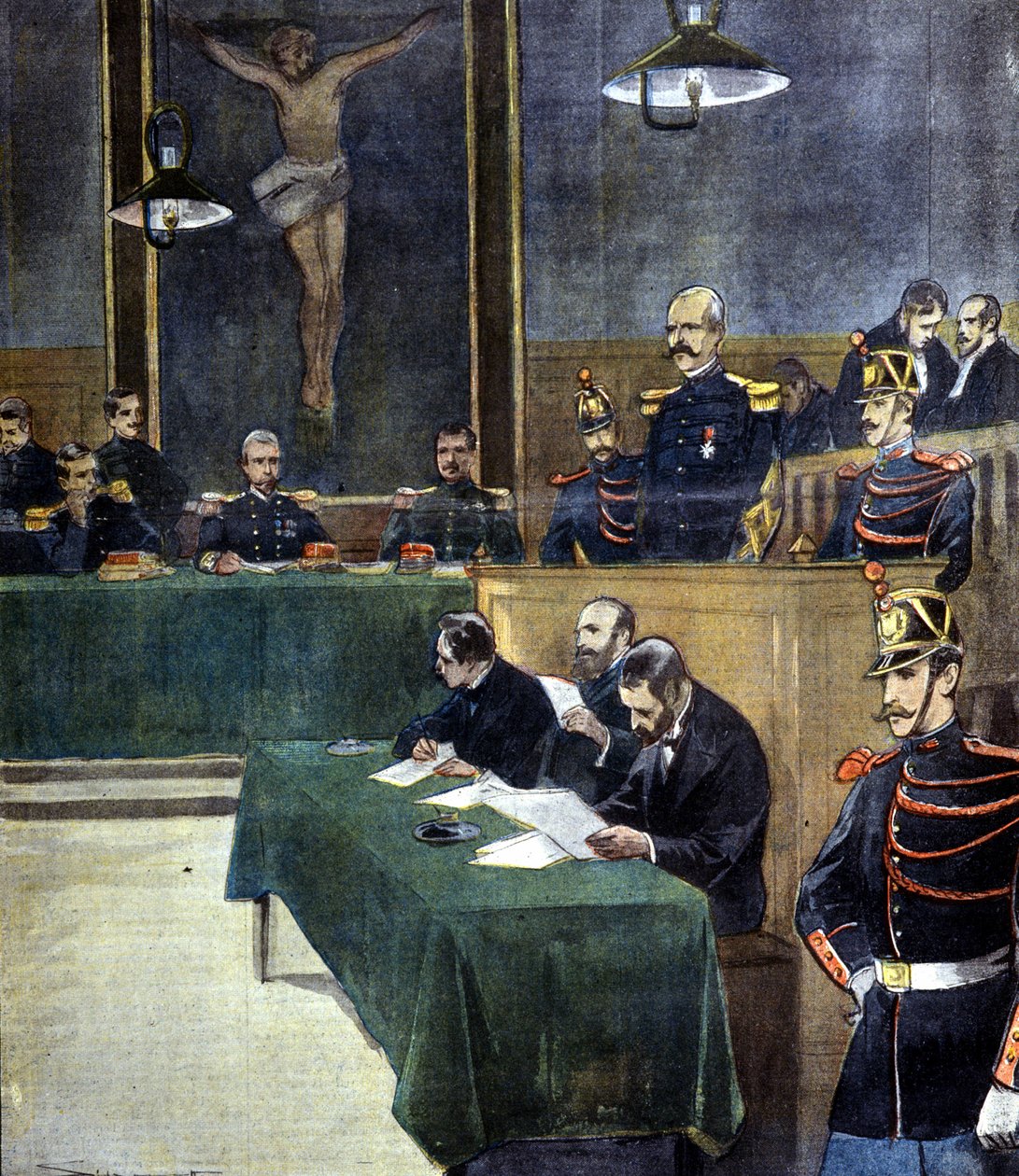Caso Dreyfus, el comandante Esterhazy en el Consejo de Guerra de Unknown Artist