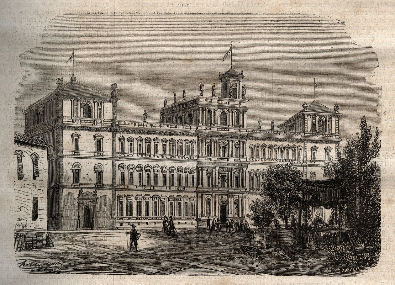 Palacio Ducal de Módena en el siglo XIX - El Palacio Ducal 1634 - Palacio Ducal de Módena de Unknown artist