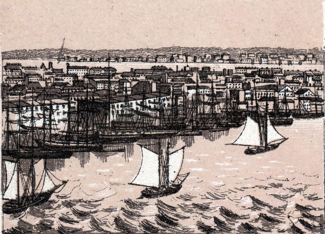 Río Este en Nueva York en los Estados Unidos en “El mundo ilustrado 168 vistas” Sin fecha (finales del siglo XIX) de Unknown artist