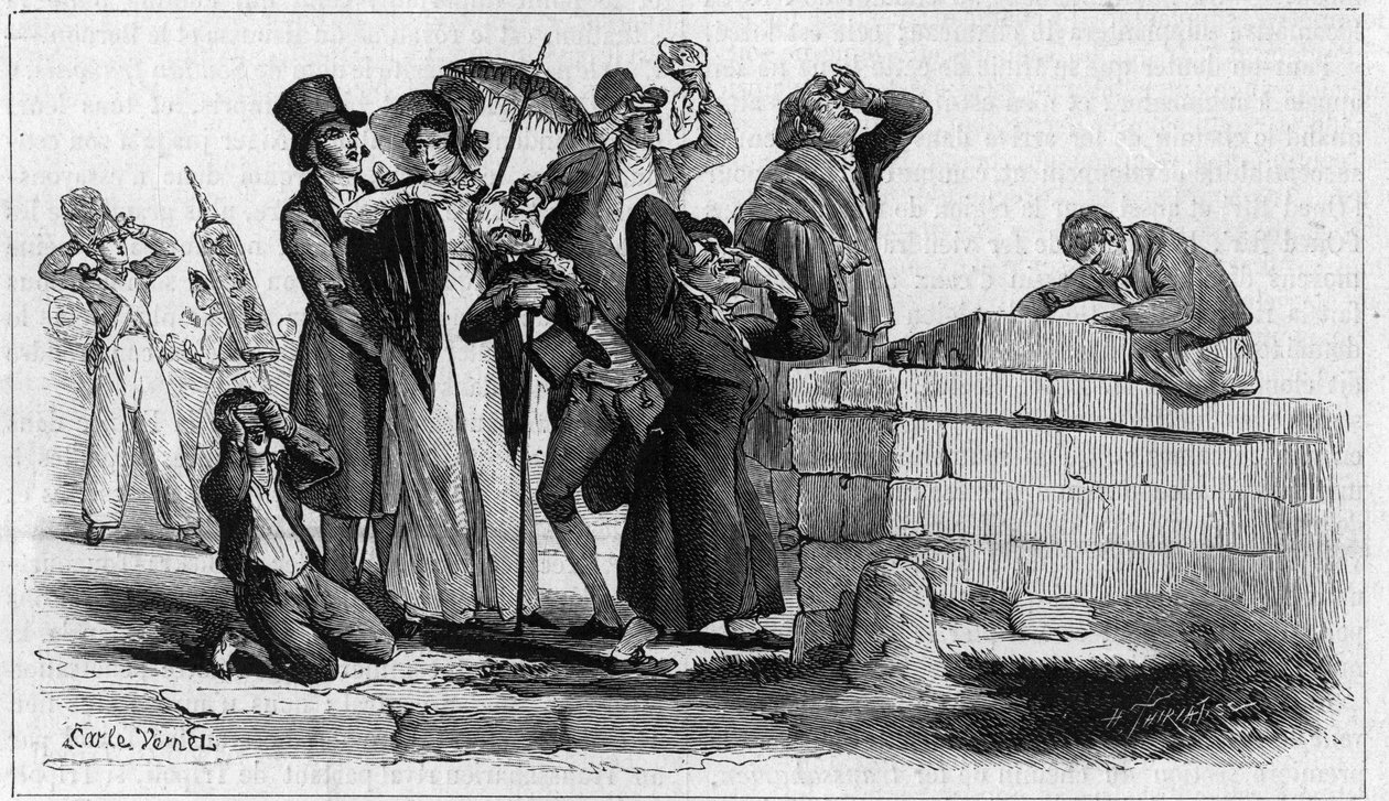 Amantes de los eclipses: la población de París observando el eclipse de Sol del 7 de septiembre de Unknown artist