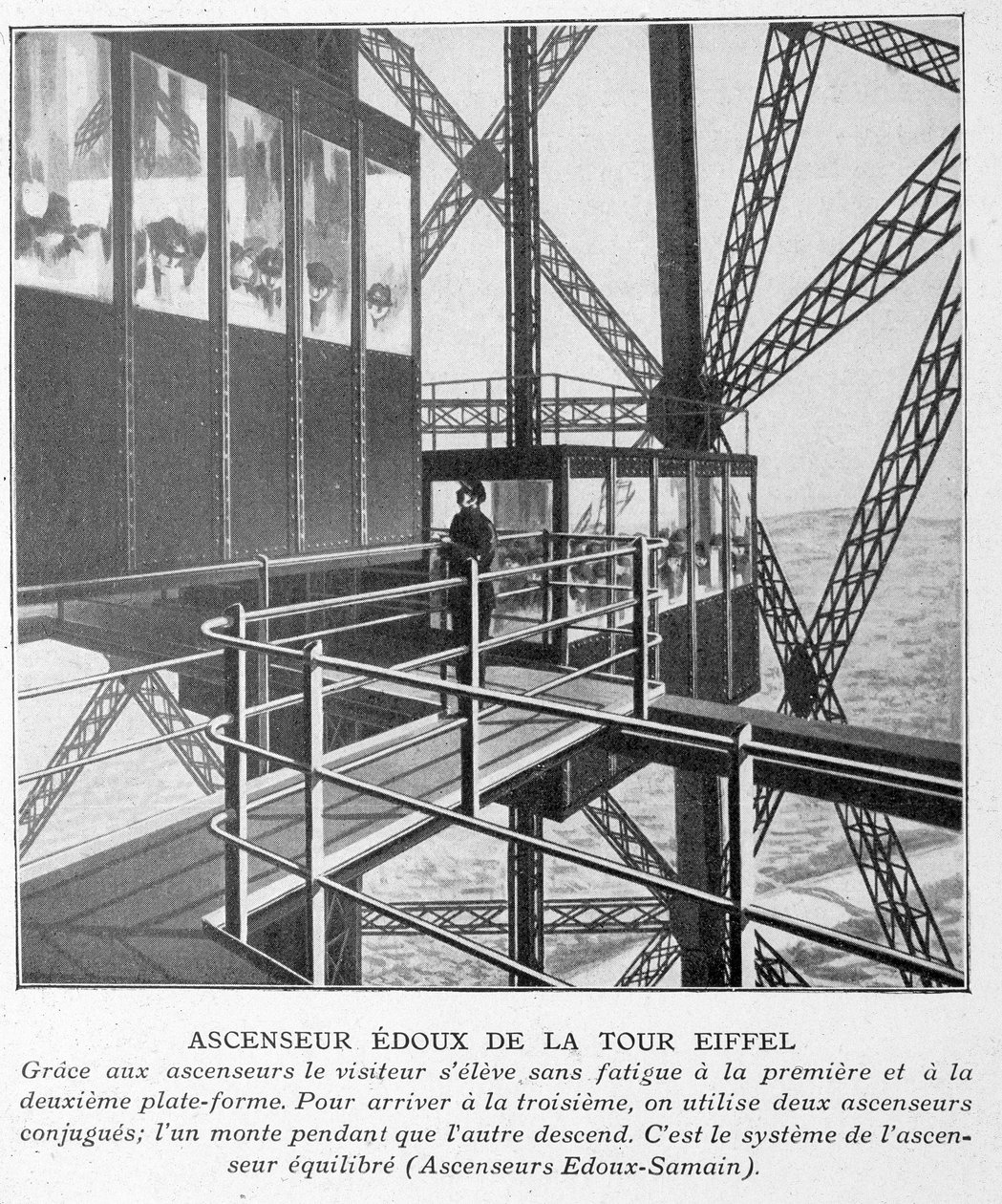 Elevador Edoux de la Torre Eiffel de Unknown artist