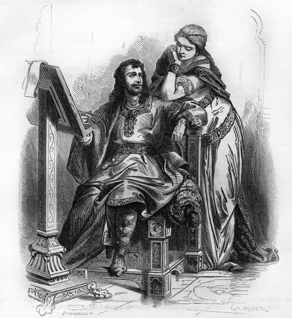 Eginardo (Einhard, Einhart, Einard, 775-840) historiador del período carolingio con Emma (Imma) su esposa de Unknown artist
