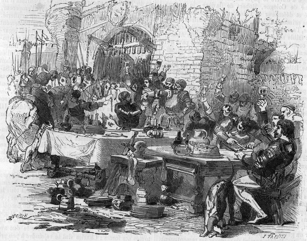 Armadura inglesa tratada en una mesa abierta en Amiens en 1475 de Unknown artist