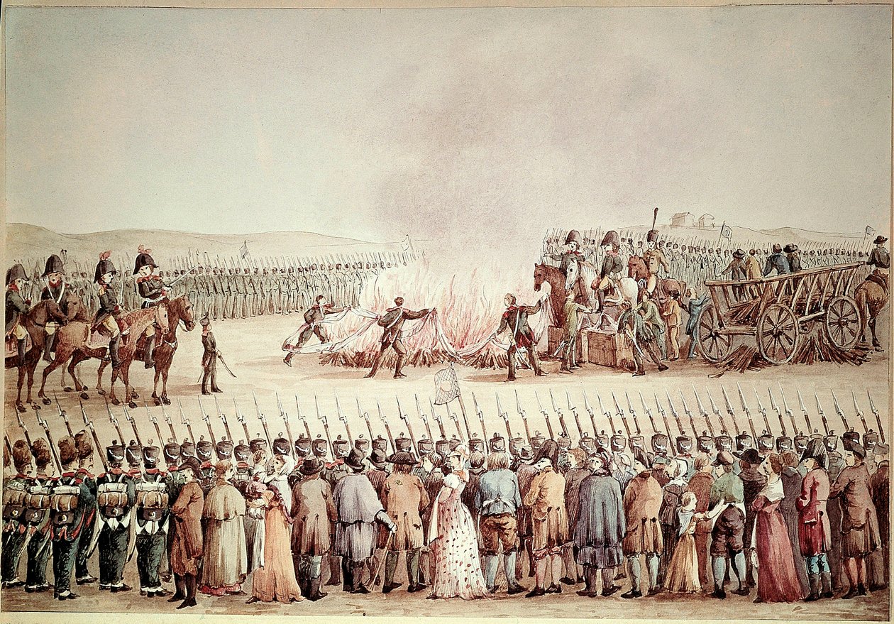 Bienes ingleses quemados por orden de Napoleón I Bonaparte durante el bloqueo continental en 1806 de Unknown artist