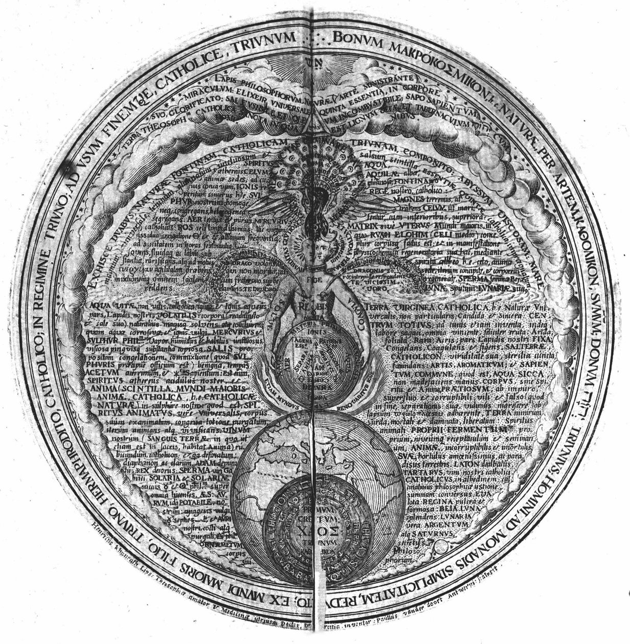 Grabado del “Amphitheatrum sapientiae aeternae” (Anfiteatro de la sabiduría eterna) (Hamburgo: n.n.) de Unknown artist