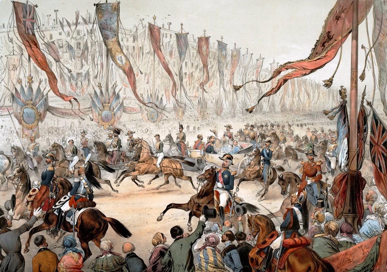 Entrada de la Reina Victoria de Inglaterra en París en presencia de Napoleón III el 18 de agosto de Unknown artist