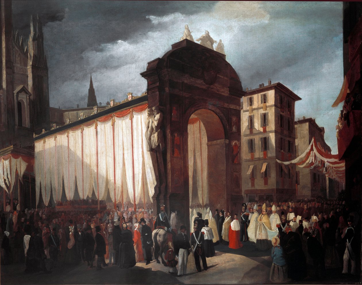Entrada del nuevo arzobispo de Milán el 5 de diciembre de 1847 (pintura) de Unknown artist