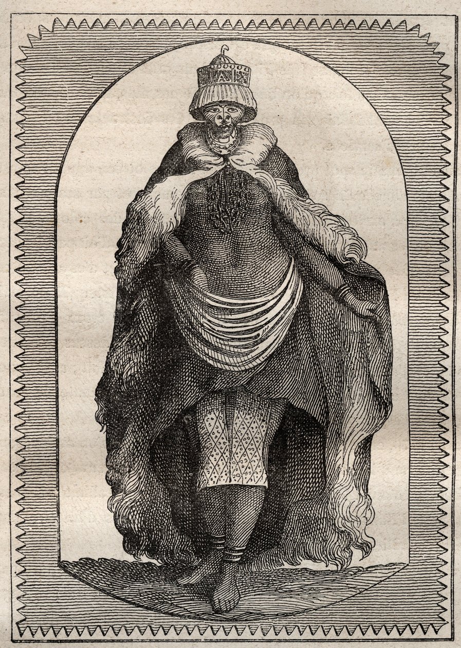 Expedición al interior de las tierras de Sudáfrica (1775) por Anders Sparrman: una hotentote (mujer Khoikhoi) - ilustración de 