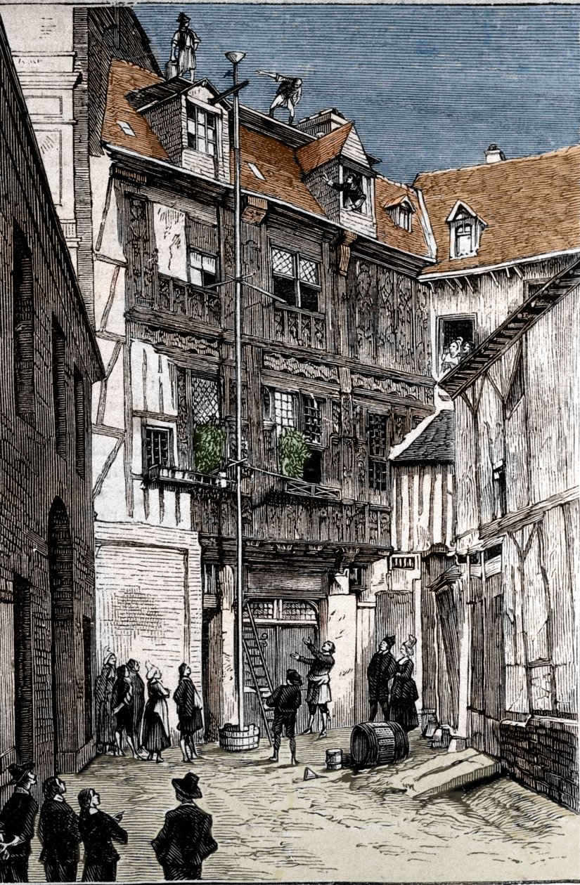 Experiencia del barómetro de agua, ejecutada en Rouen por Pete y Blaise Pascal de Unknown artist