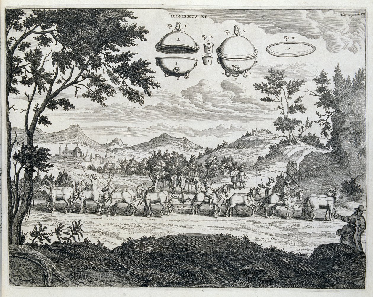 Experimento de Otto von Guericke (Otto de Guericke de Unknown artist