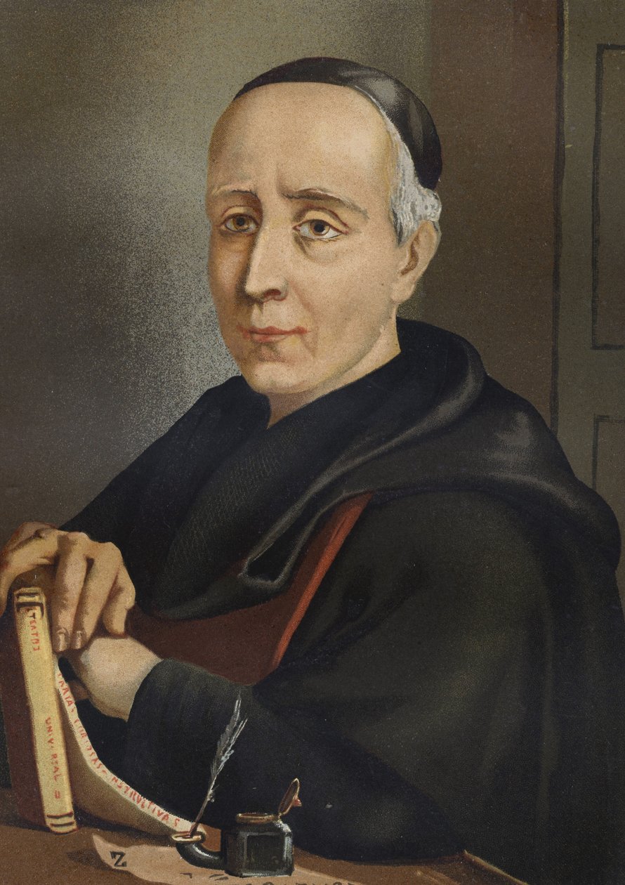 FEIJOO y MONTENEGRO, Benito Jerónimo (1673-1764). Escritor y ensayista español - retrato por Benito Jerónimo o Feijoo (1676-1764). Teólogo y médico español después de Hombres y Mujeres célebres. Barcelona 1877. de Unknown artist