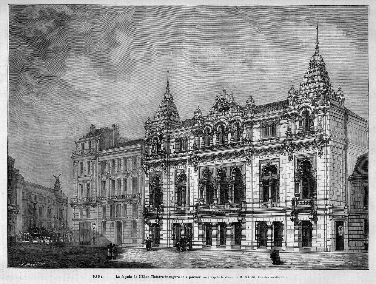 Fachada del Teatro Eden 7 rue Boudreau en París inaugurado el 7 de enero de Unknown artist