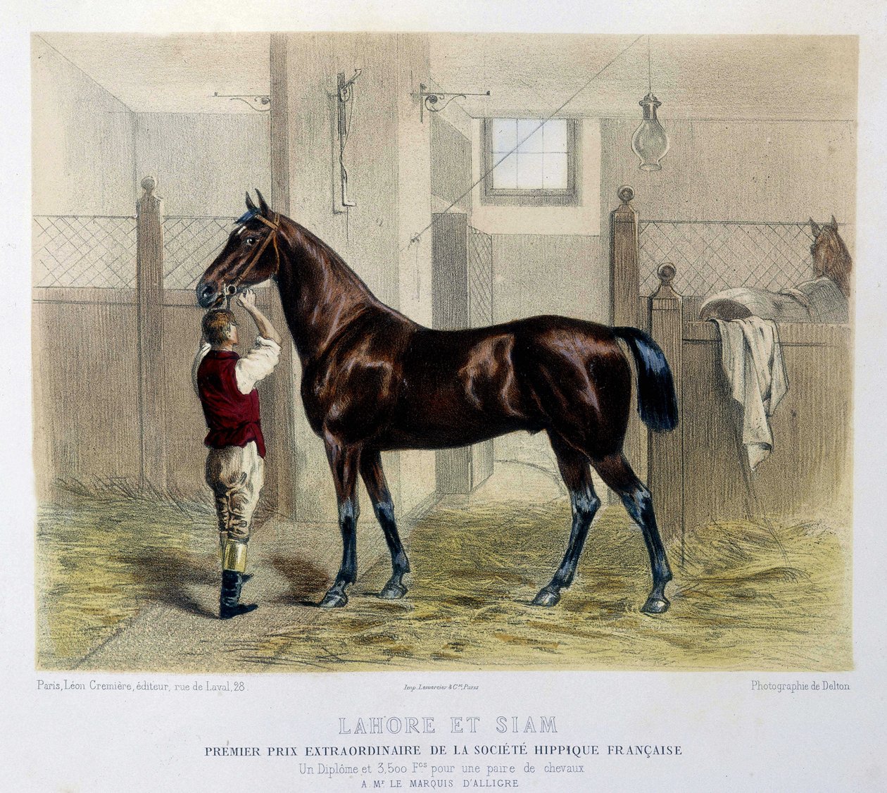 Caballos de carreras famosos en “El Centauro” 1866 de Unknown artist