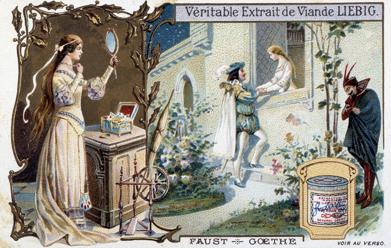 Fausto de Goethe - pegatina publicitaria de Liebig de Unknown artist
