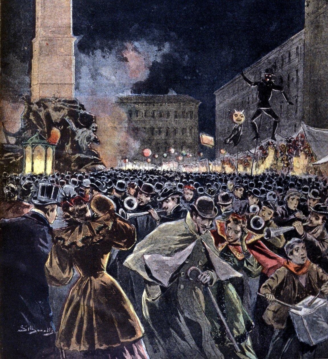 Fiesta de Befana en la época de la Epifanía en Roma. 1895 de Unknown artist
