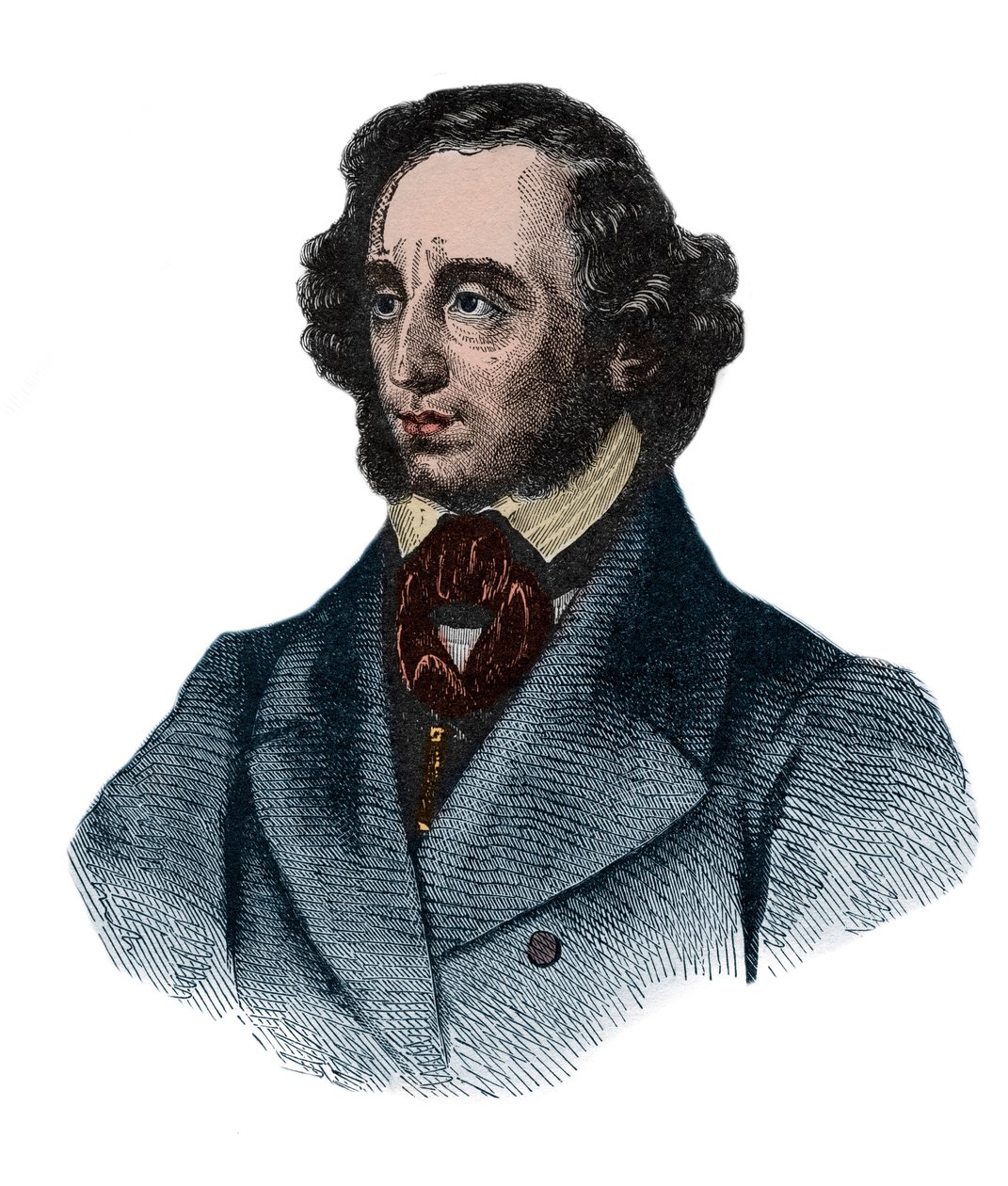 Felix Mendelssohn Bartholdy (1809-1847), litografía en color de Unknown artist
