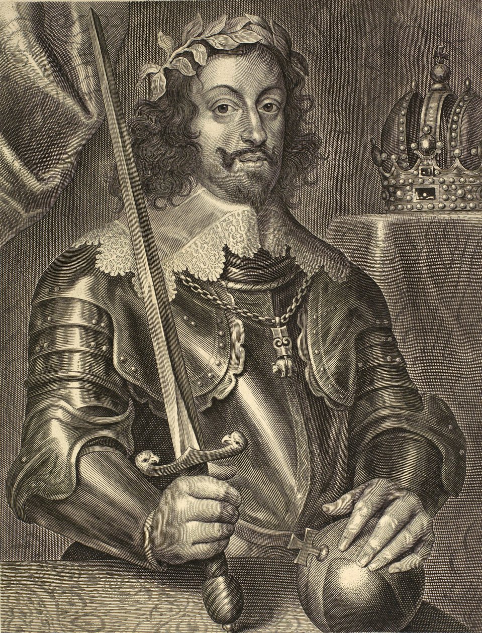 Ferdinand III, Emperador del Sacro Imperio Romano - Ferdinand III de Habsburgo 1608-1657 - grabado siglo XVII de Unknown artist