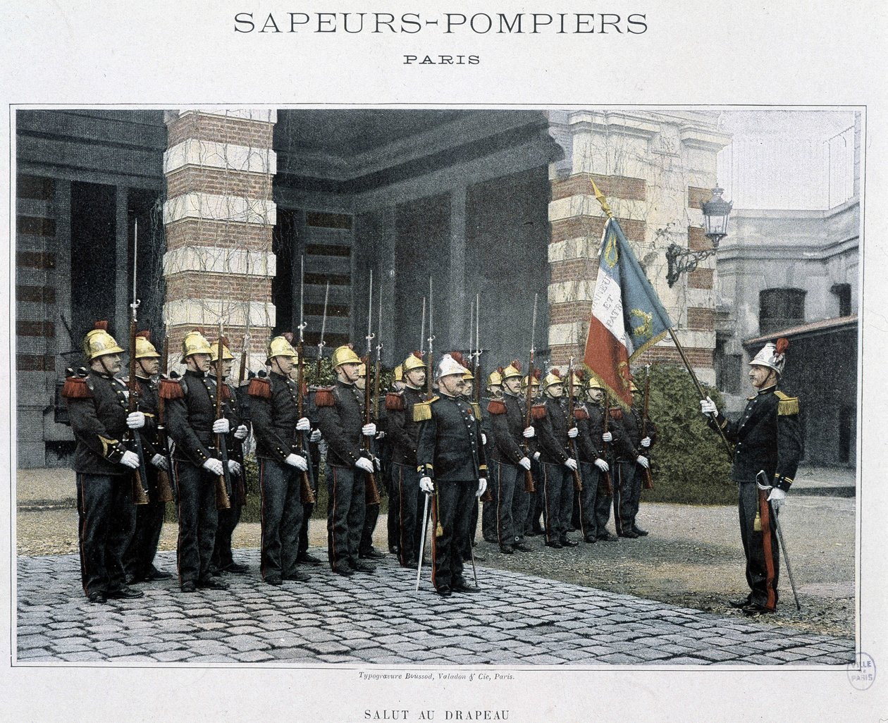 Bomberos: Saludo a la Bandera - circa 1920 de Unknown artist