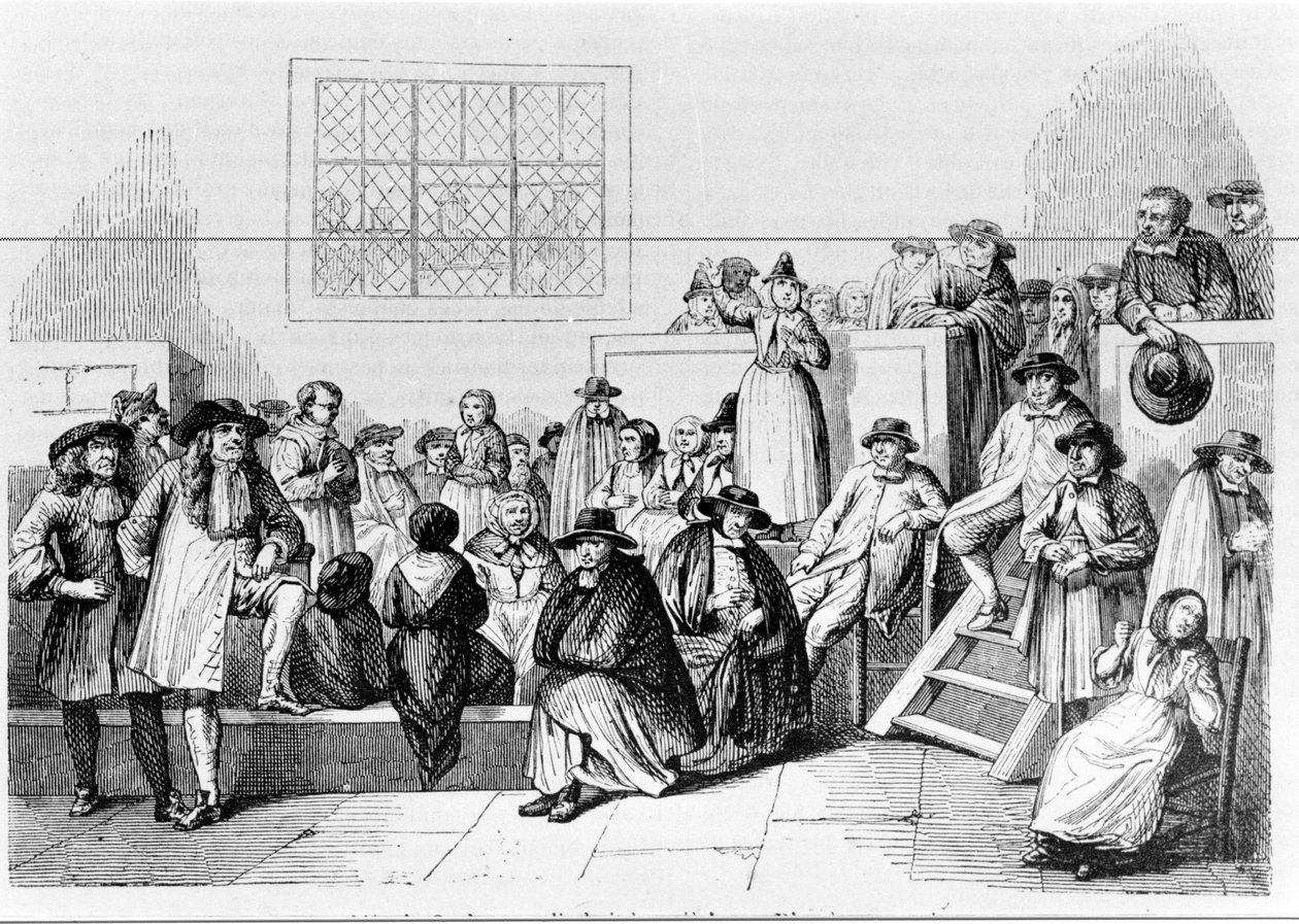 Primer encuentro de los cuáqueros en América de Unknown artist
