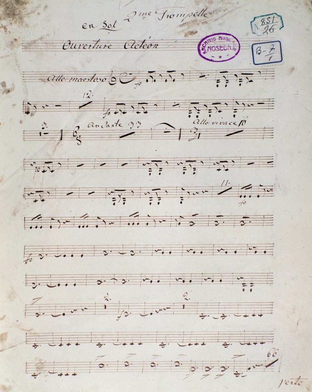 Primera página de la partitura de "Acteon" ópera cómica inglesa de Daniel Francois Esprit Auber de Unknown artist
