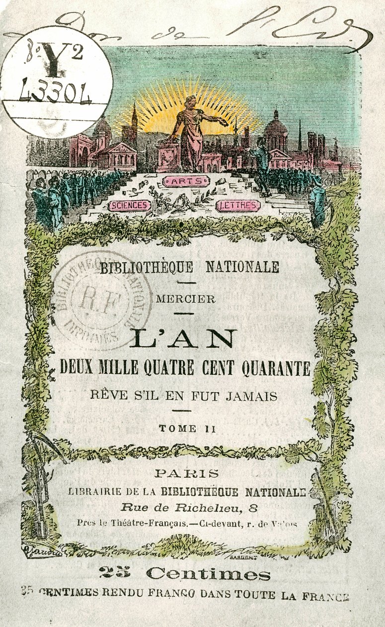 Primera página del libro El año 2440 - Sueño si alguna vez lo hubo, volumen 2 de Louis-Sebastien Mercier de Unknown artist