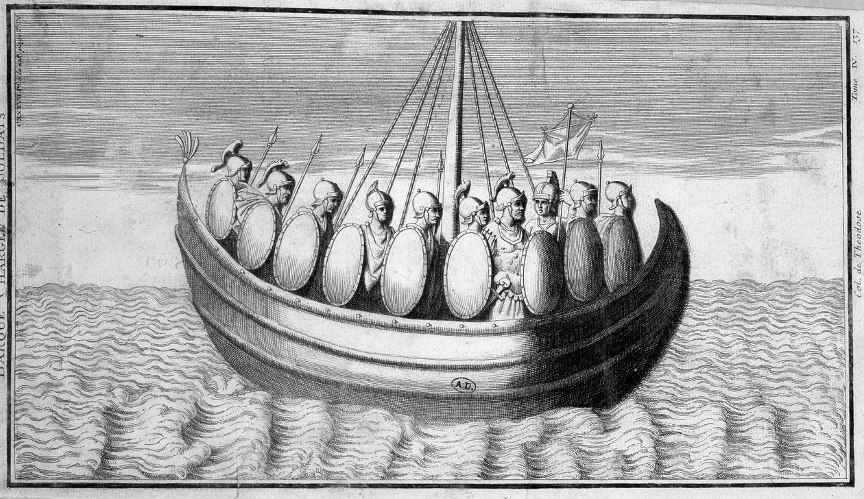 Flota de soldados romanos - grabado de Unknown artist