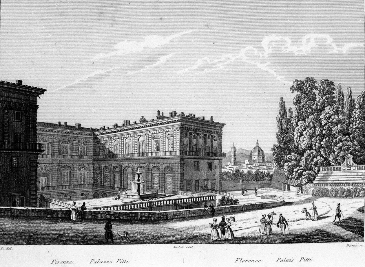 Florencia: Vista del Palacio Pitti a principios del siglo XIX de Unknown artist