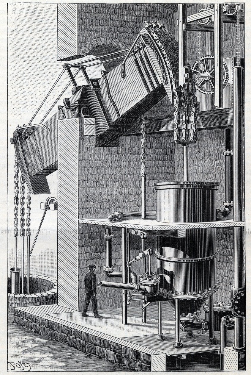 Antigua máquina de vapor de Thomas Newcomen actualmente operando cerca de Bristol en Inglaterra. de Unknown artist