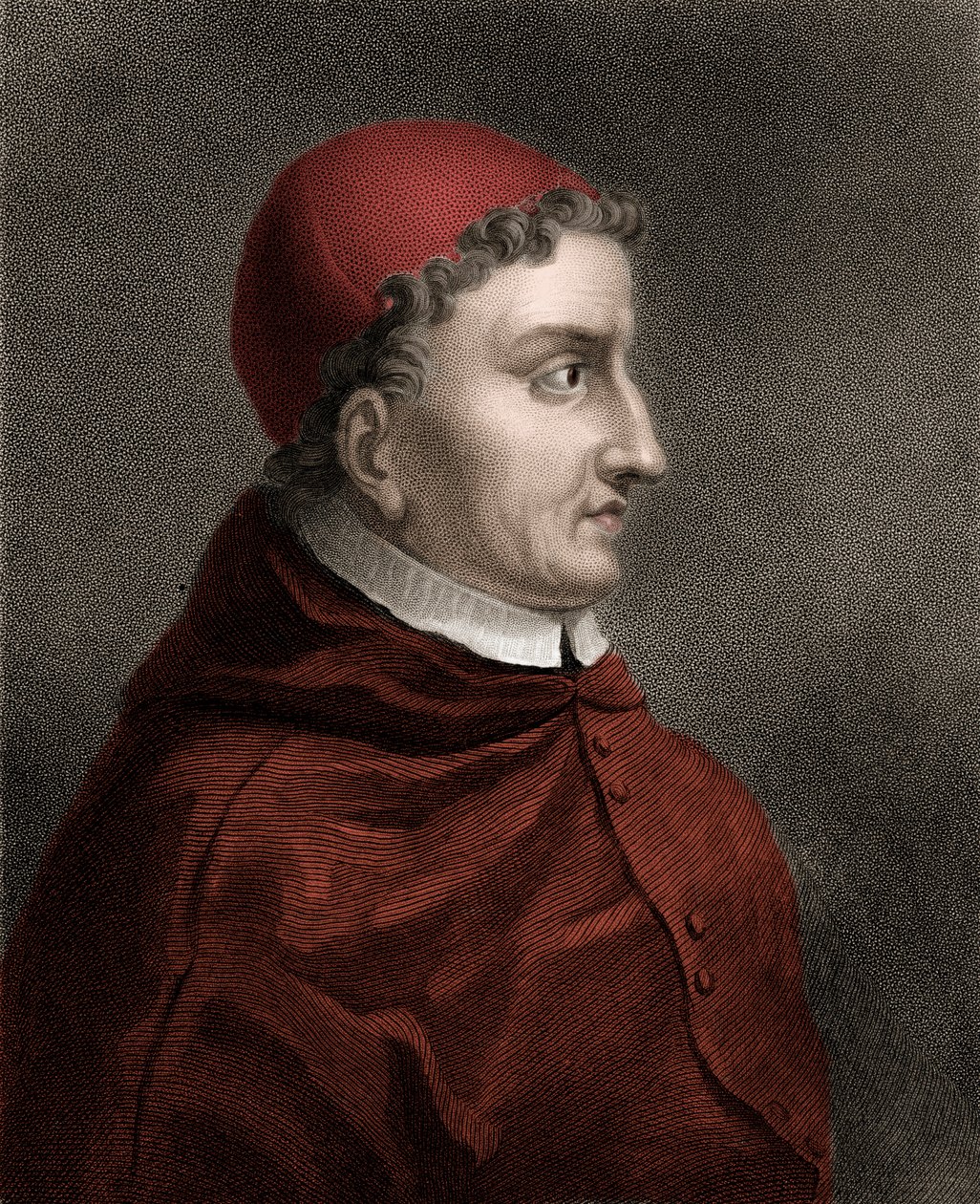 Francisco Jiménez de Cisneros (Gonzalo Jiménez de Cisneros) (1436-1517) cardenal, reformador religioso y estadista español - Grabado del siglo XIX de Unknown artist