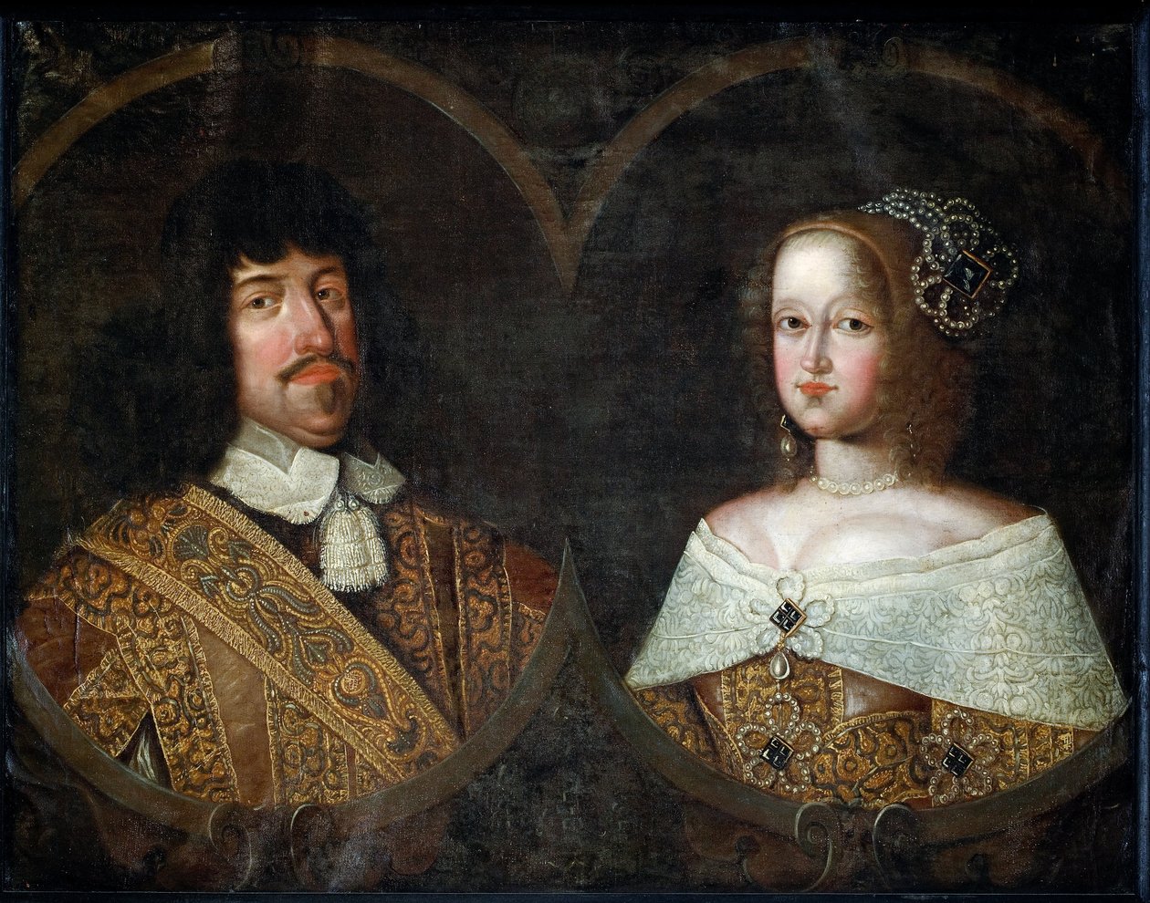 Federico III de Dinamarca y su esposa Sofía Amalia de Brunswick-Lyneburg, c.1643 de Unknown artist