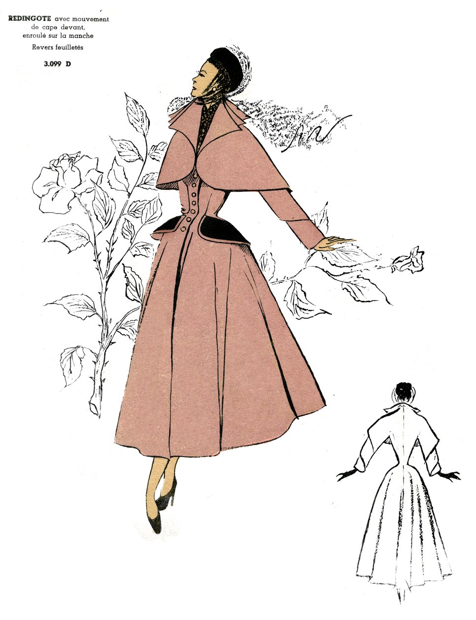 Moda francesa, diseño de abrigos Redingote. de Unknown artist