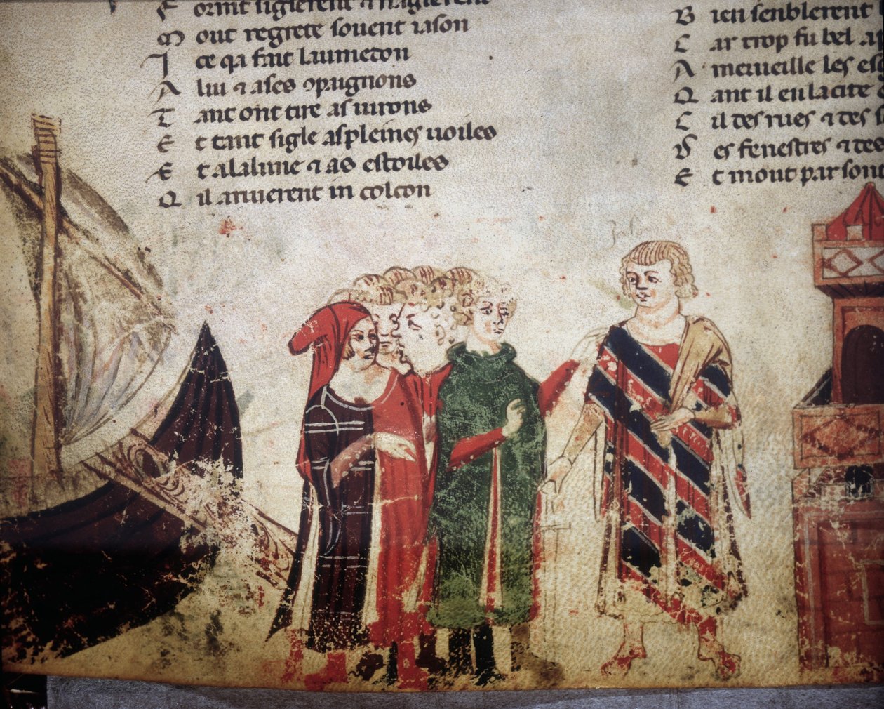 Mercader francés en Venecia. Miniatura del “Roman de Troy” de Benoit de Saint Maure. Siglo XIV Biblioteca Marciana, Venecia de Unknown artist