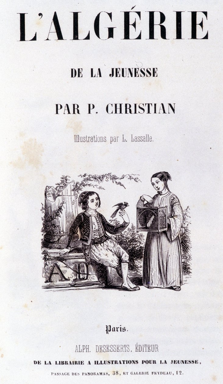 Frontispicio del libro “Argelia a través de la juventud” por P. Christian de Unknown artist