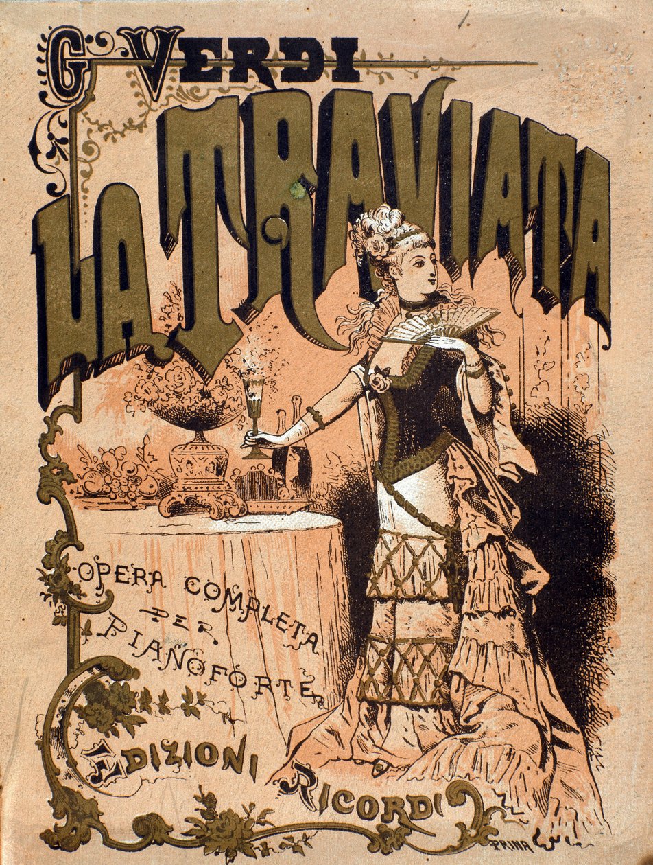 Frontispicio de la partitura de la ópera “La Traviata” de Giuseppe Verdi (1813-1901) de Unknown artist