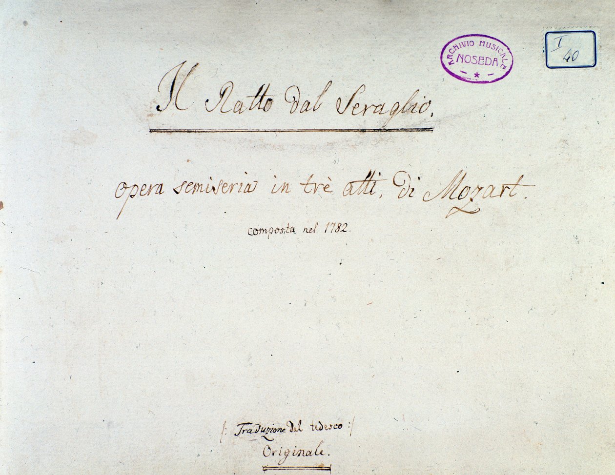 Frontispicio de Die Entführung aus dem Serail, ópera de Mozart, versión de Lichtenthal (1838) de Unknown artist