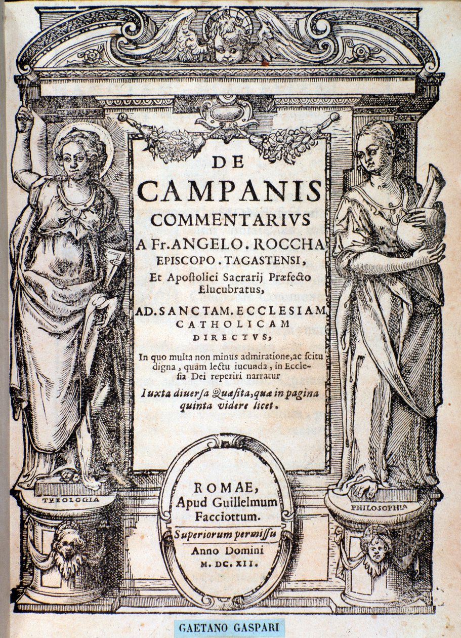 Frontispicio de De campanis por Rocca de Unknown artist