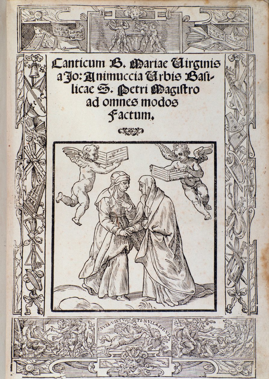 Frontispicio de la partitura musical de "Cantico della Beata Maria Vergine" de Giovanni Animuccia de Unknown artist