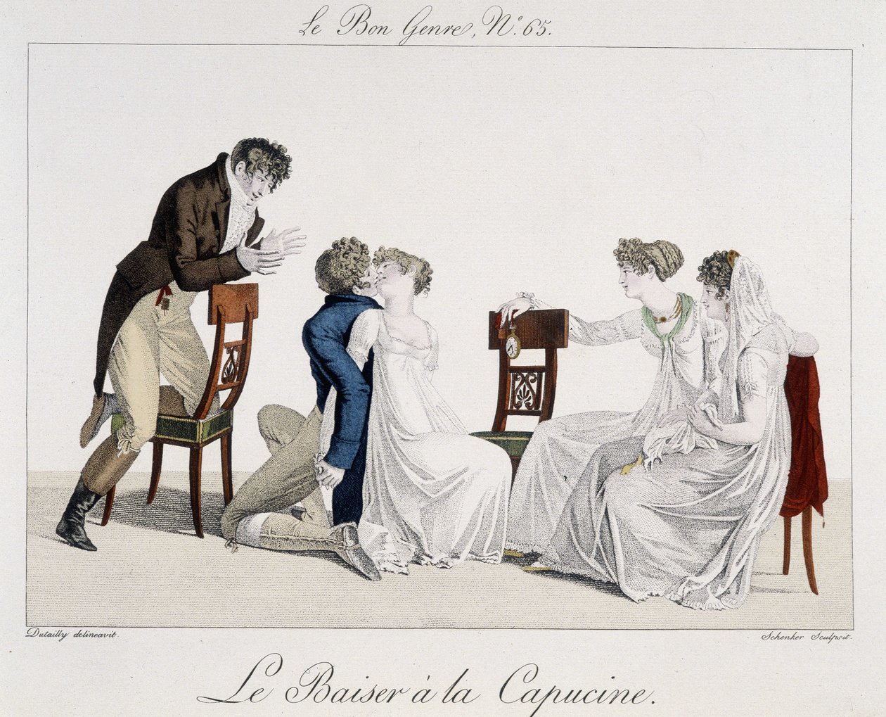 Juego: El beso capuchino - en "El buen género", n° 65, principios del siglo XIX de Unknown artist