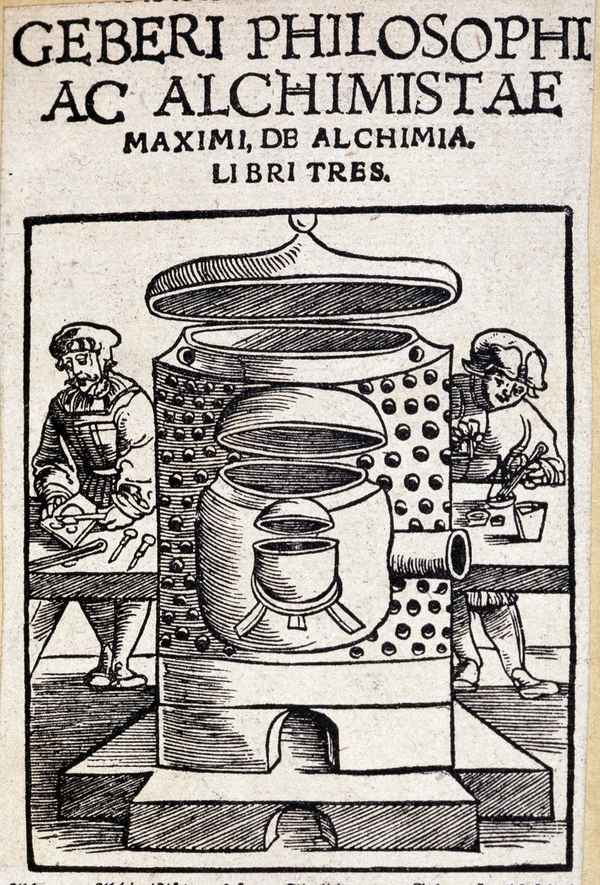 Geberi philosophi ac alchimistae portada de un tratado de alquimia. Geber (v721-v815), Alquimista árabe de Unknown artist