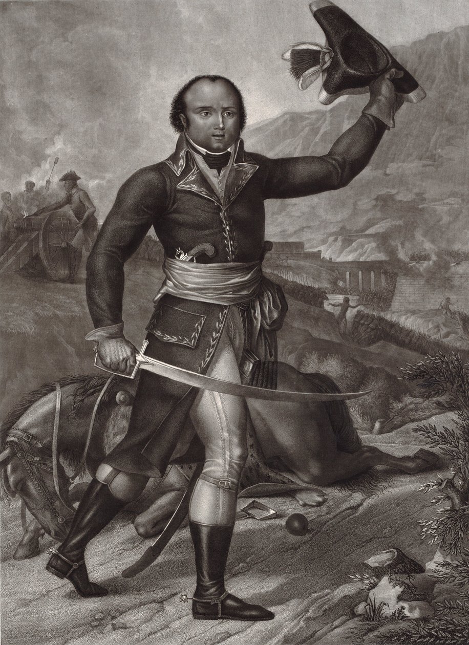 El General Thomas-Alexandre Dumas en uniforme de oficial del ejército republicano francés - Alexandre Davy de la Pailleterie llamado Dumas (1762-1806) oficial francés padre del escritor francés Alexandre Dumas Padre - el general Thomas Alexandre Davy de la de Unknown artist
