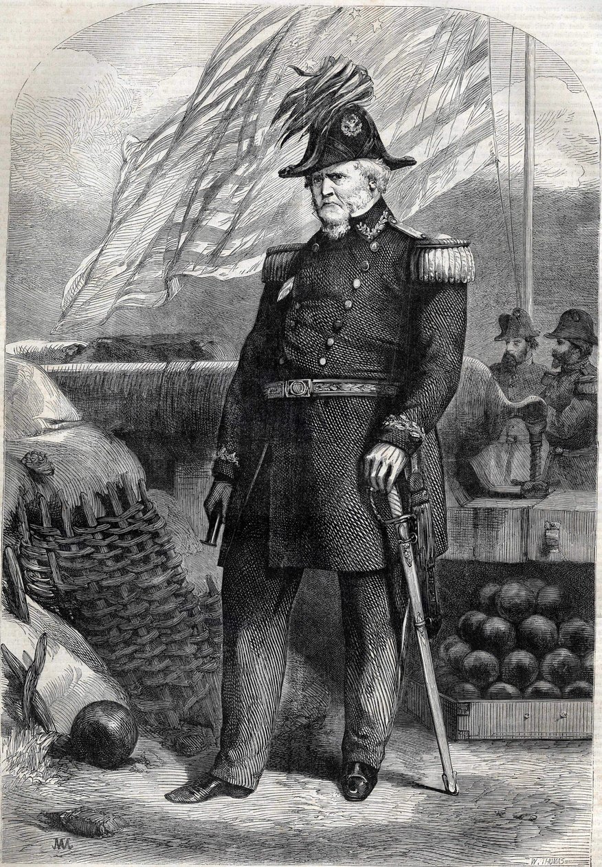General Winfield Scott (1786-1866). Grabado de 1860 de Unknown artist