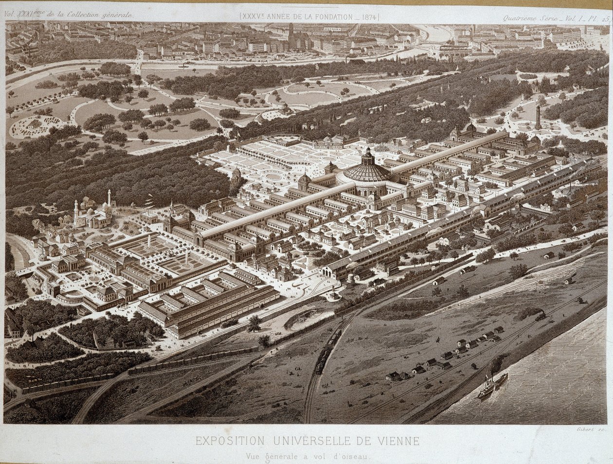 Vista general de la Exposición Mundial de 1873 en Viena de Unknown artist