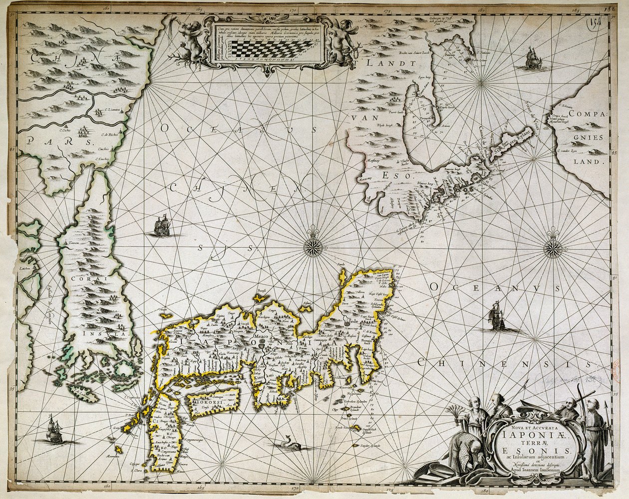 Mapa geográfico de Japón, Corea y el sur de China de Unknown artist